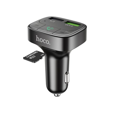 FM-трансмітер Hoco E59, чорний, з дисплеєм, USB тип-A, 2 порта, 18 Вт, Quick Charge, 12-24 B, #6931474748447 Прев'ю 1