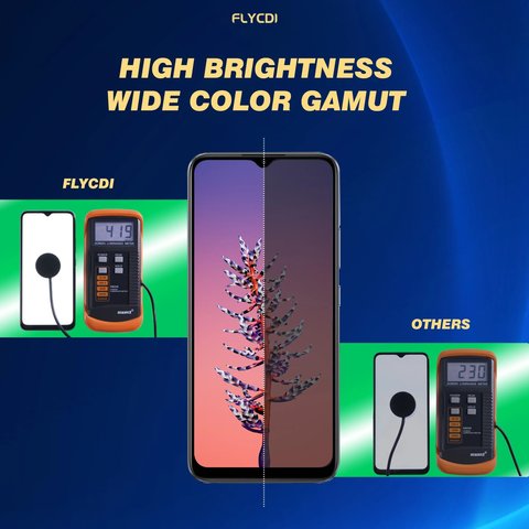 Дисплей FLYCDI для Realme C11, C12, C15, Narzo 30A, V3; Oppo A15, A15s, A35, чорний, без рамки, CPH2185, CPH2179, FA-065-1-A15/FPC-HTF065H051-A2/FPC-HTF065H093-A0 Прев'ю 2
