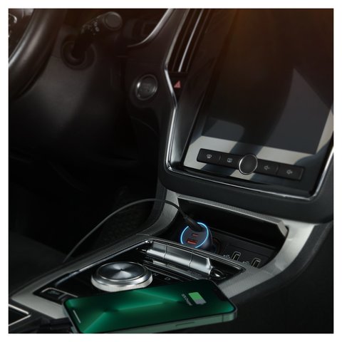 Car Charger Baseus Golden Contactor Pro, (gray, Quick Charge, 65 W, 7 A, 3 outputs, 12-24 V) #CGJP010013/CGJP020313 Preview 2