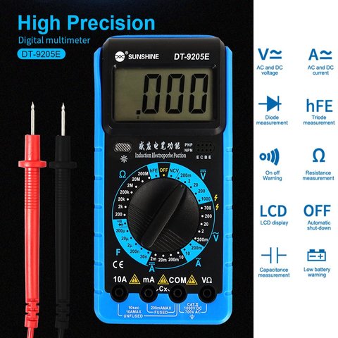 Мультиметр Sunshine DT-9205E, цифровой Превью 1