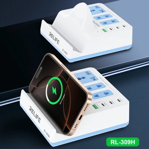 Mains Charger RELIFE RL-309H, (72 W, Wireless Charge, Quick Charge, Power Delivery (PD), with socket, 4 output) Preview 1