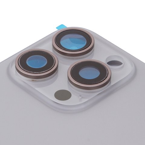 Задняя панель корпуса для iPhone 15 Pro Max, серая, со стеклом камеры, Original (PRC), natural titanium Превью 1