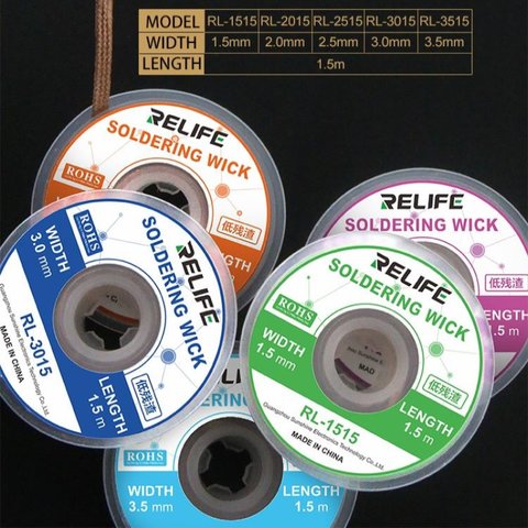 Desoldering Wick RELIFE RL-2015, ((W) 2.0 mm, (L) 1.5 m) Preview 3