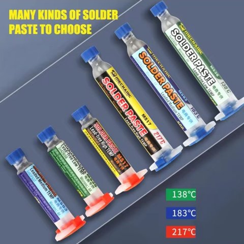 Pasta BGA Mechanic MS17, Sn 96.5%,  Ag 3%, Cu 0.5%, 217 °C, 20 g Vista previa  3