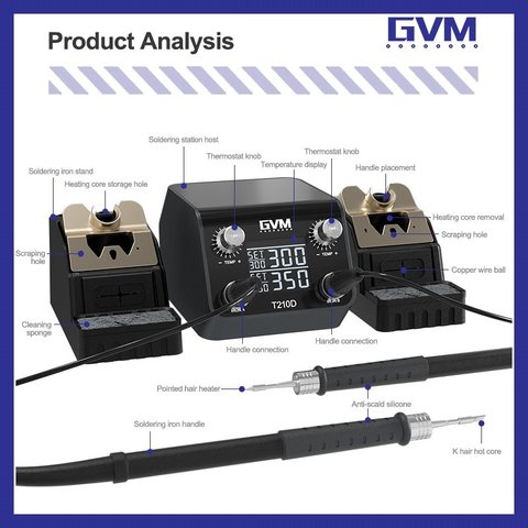 Estación de soldadura GVM T210D, digital, 60 W Vista previa  7