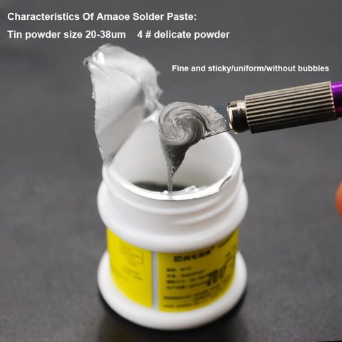 Pasta BGA Amaoe M10, 183 °C, 50 g Vista previa  3