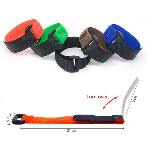 Органайзер для кабеля, синій, 20 мм, 30 см, багаторазова стрічка-липучка Прев'ю 1