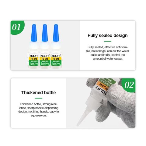 Растворитель RELIFE RL-548, для обновления паяльной пасты, 10 мл Превью 5