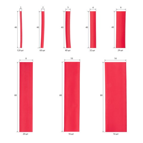 Набор термоусадочных трубок, 1,5 мм – 11 мм, 328 шт. Превью 1